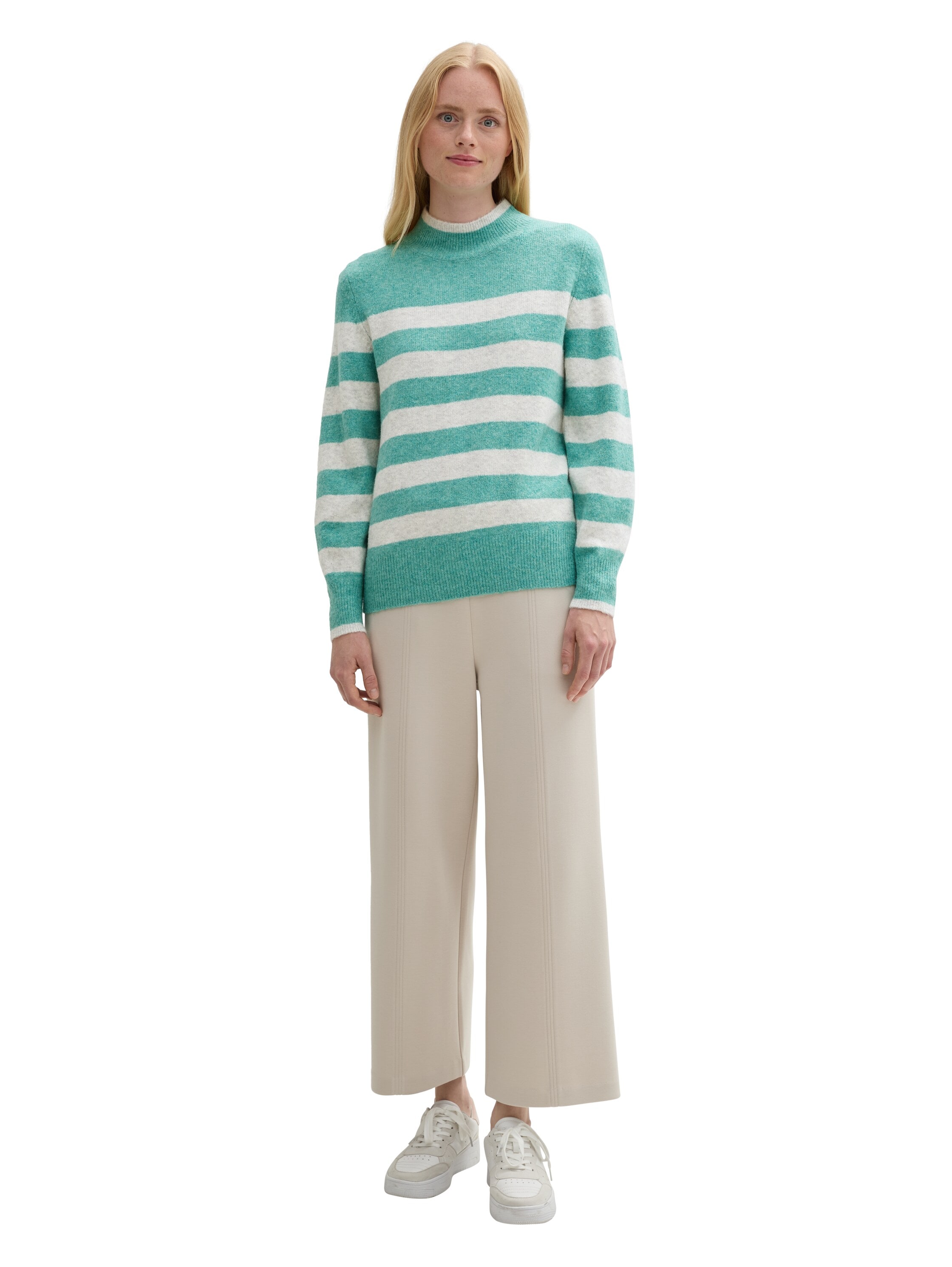 TOM TAILOR Denim Streifenpullover , mit Stehkragen