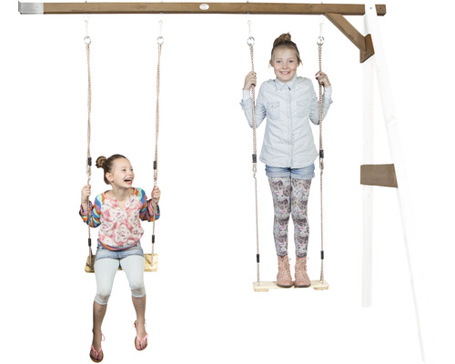 Dubbele schommelset axi hout wit bruin