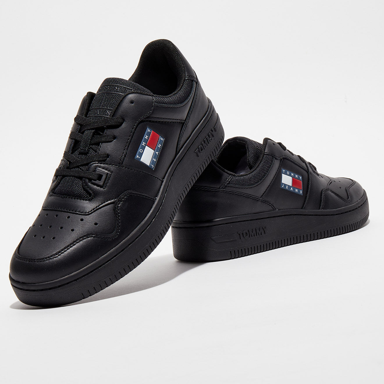 Tommy Jeans Baskets en Cuir Retro noires