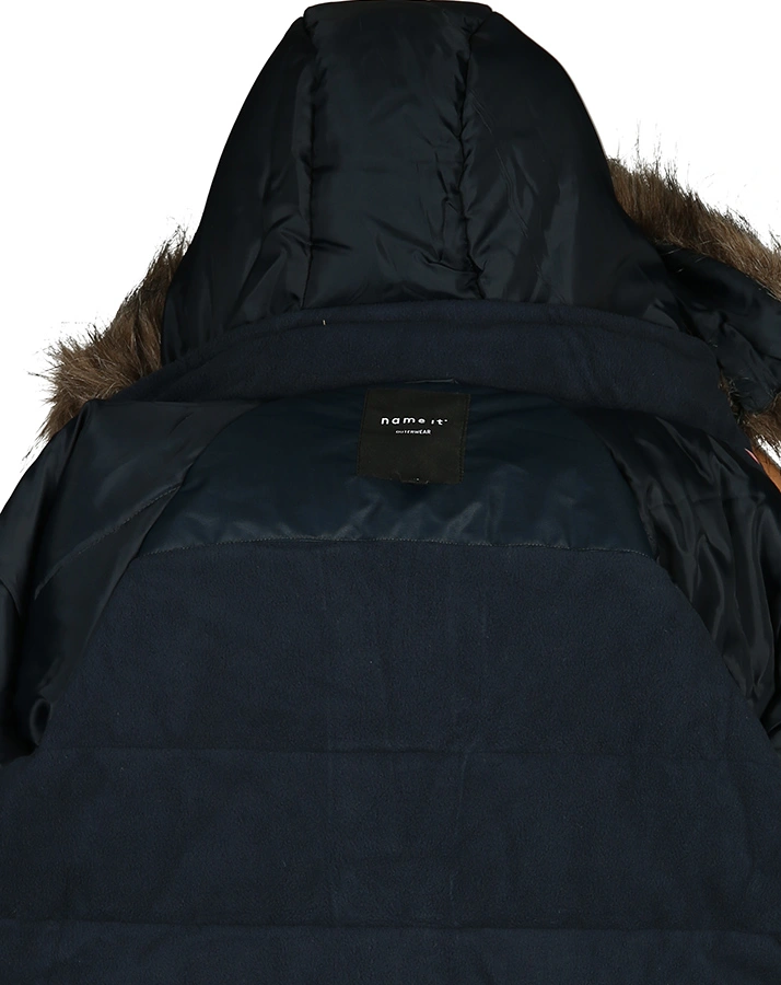 Funktions-Winterparka NMFMALUK mit Kunstfellbesatz in dunkelblau