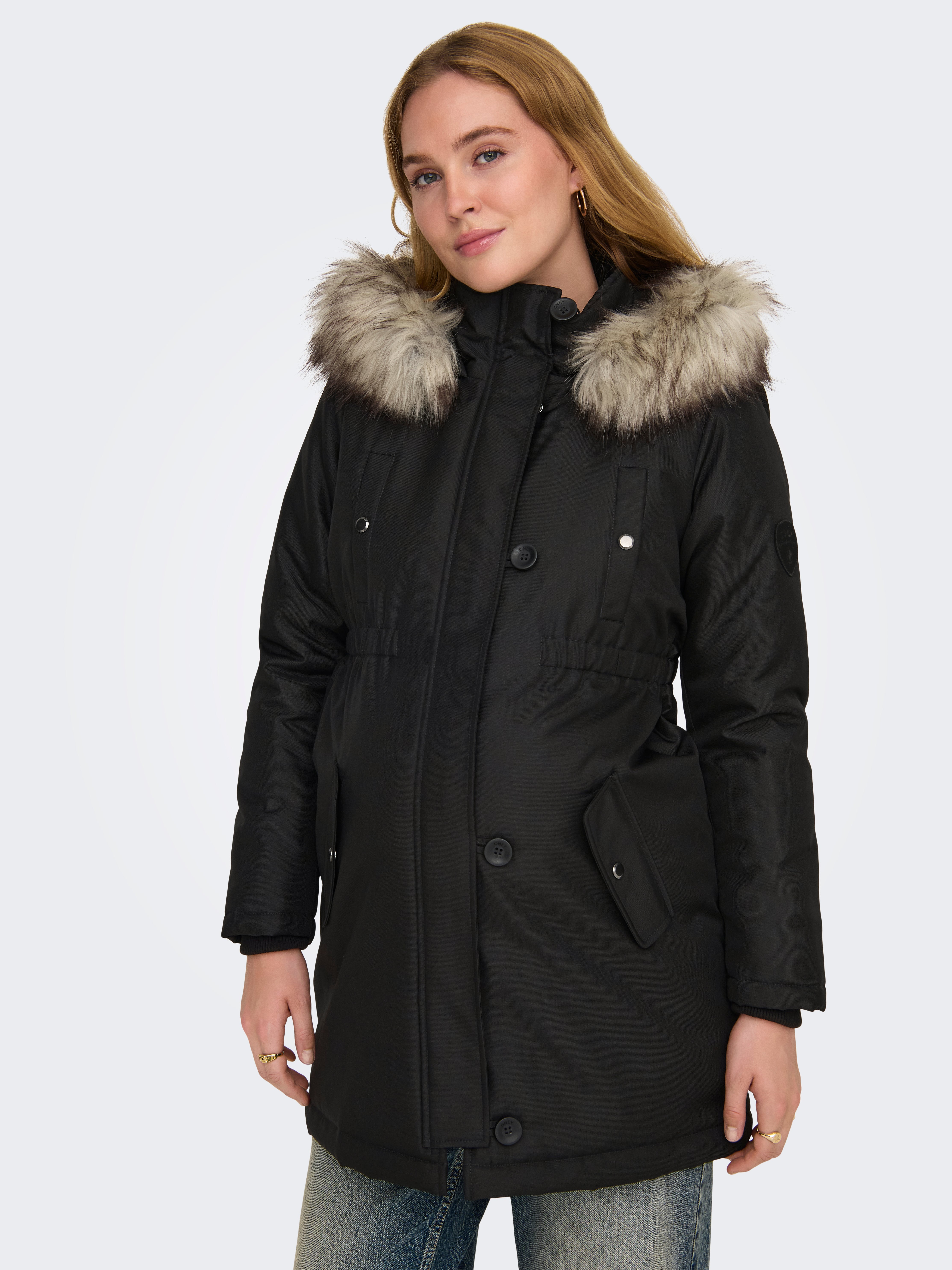 OLMIRIS Langer Parka Black