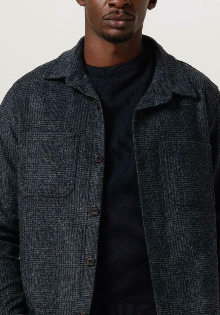PROFUOMO donkerblauwe profuomo overshirt overshirt knit check