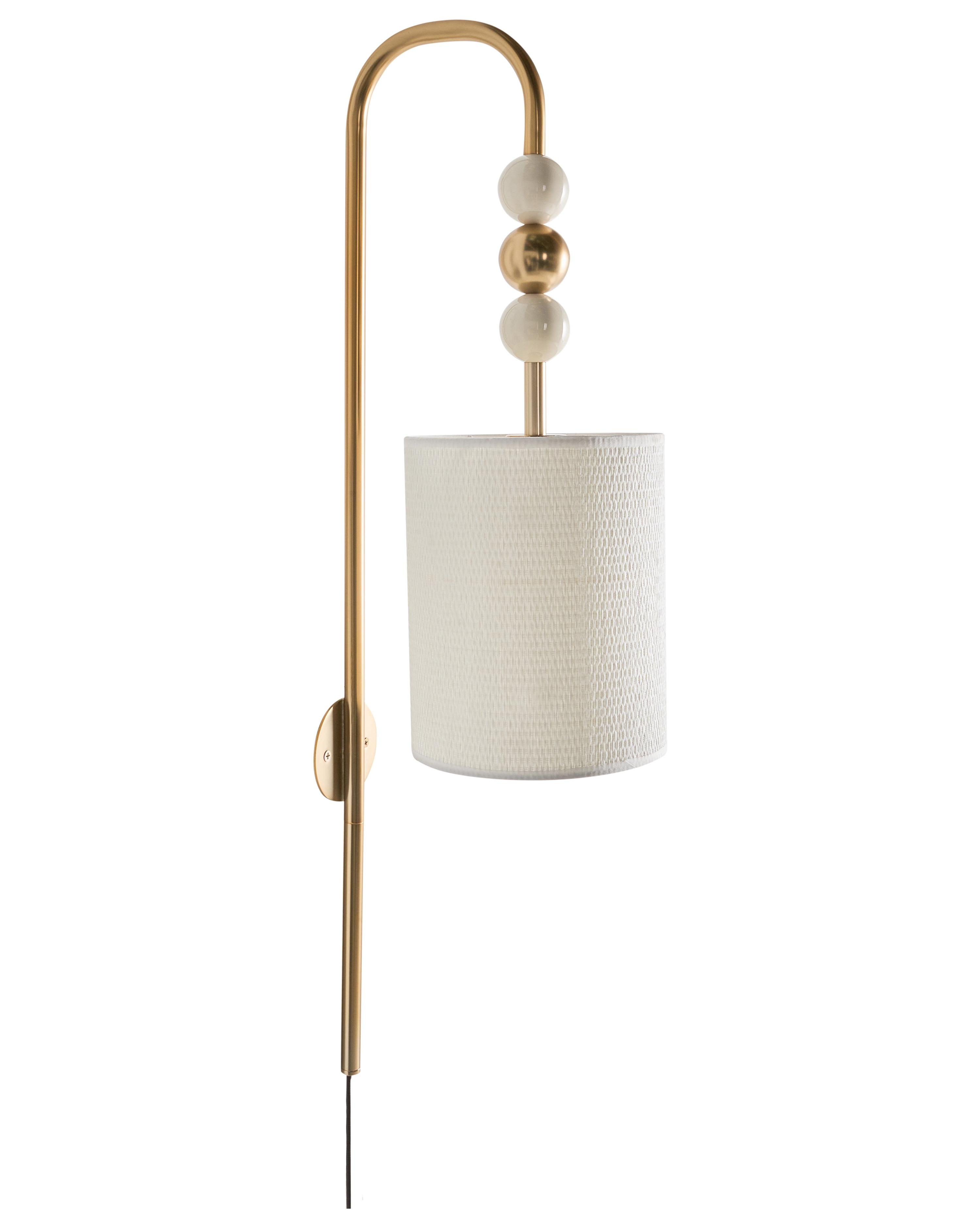 Wandlamp LOKY Metaal Messing/beige