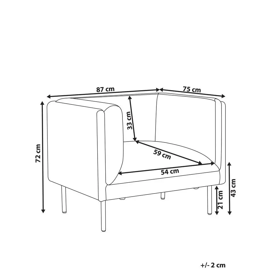 MOEN - Fauteuil - Grijs - Stof