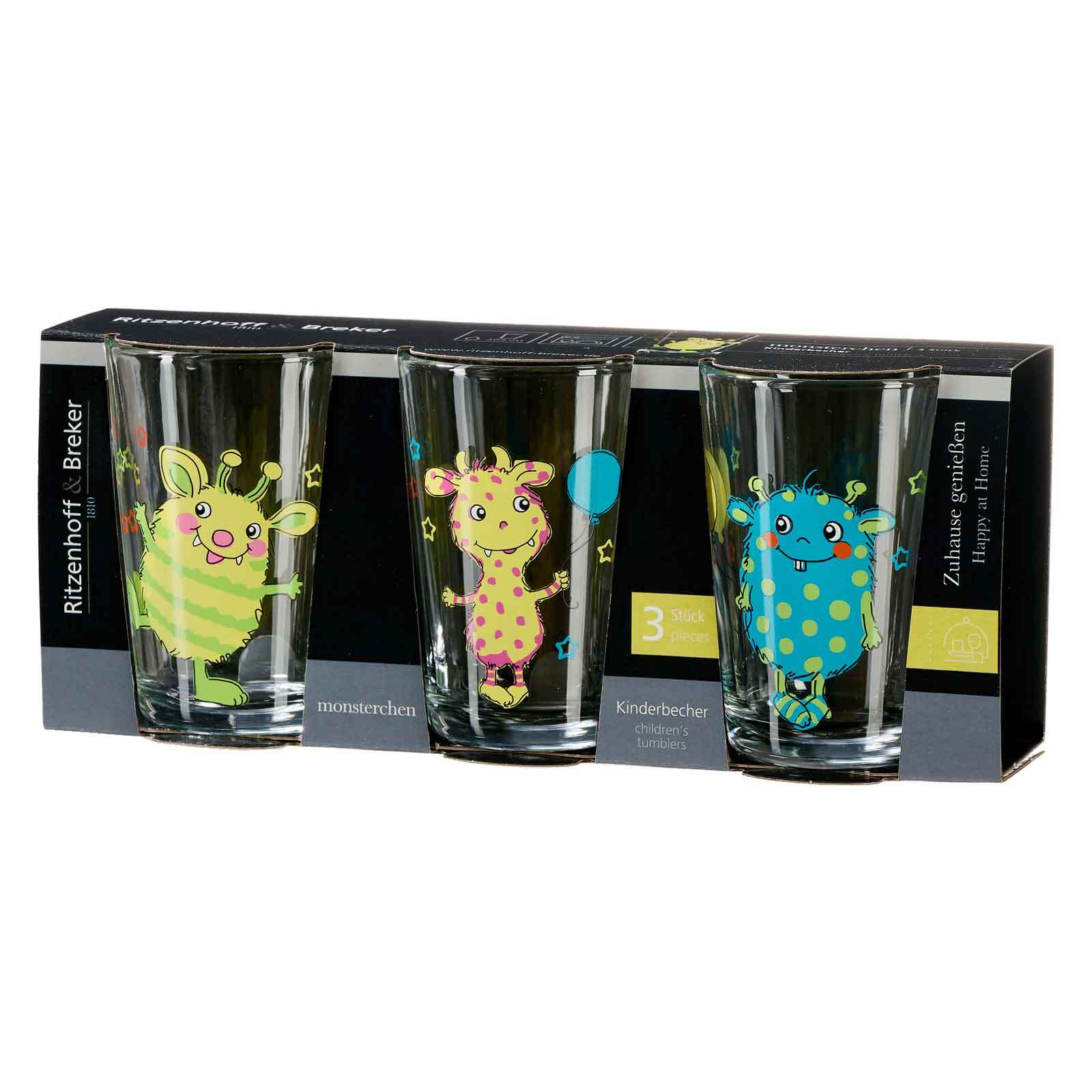 Ritzenhoff & Breker Kindergläser Monsterchen 205 ml 3er Set