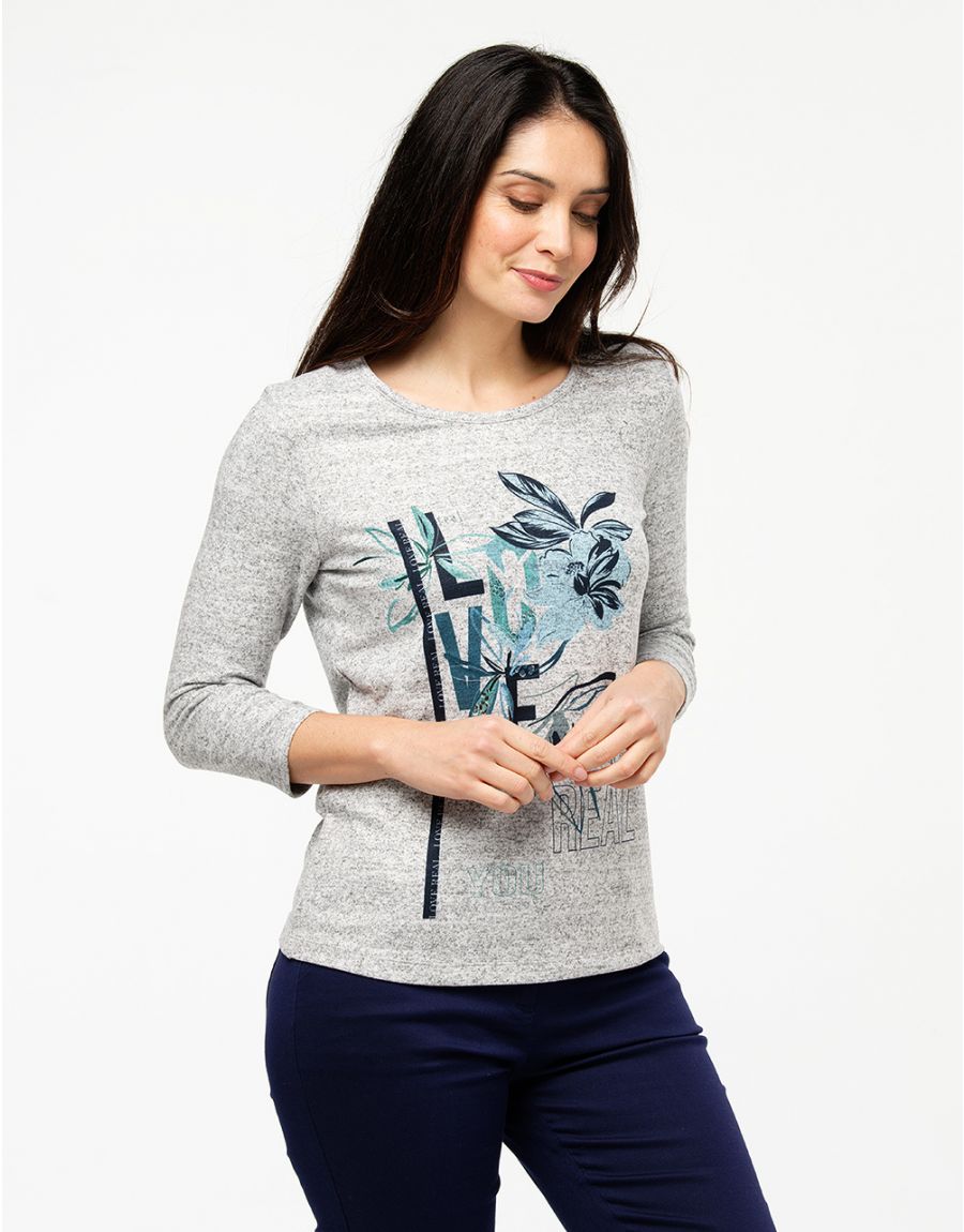 T-shirt gris chiné LOVE