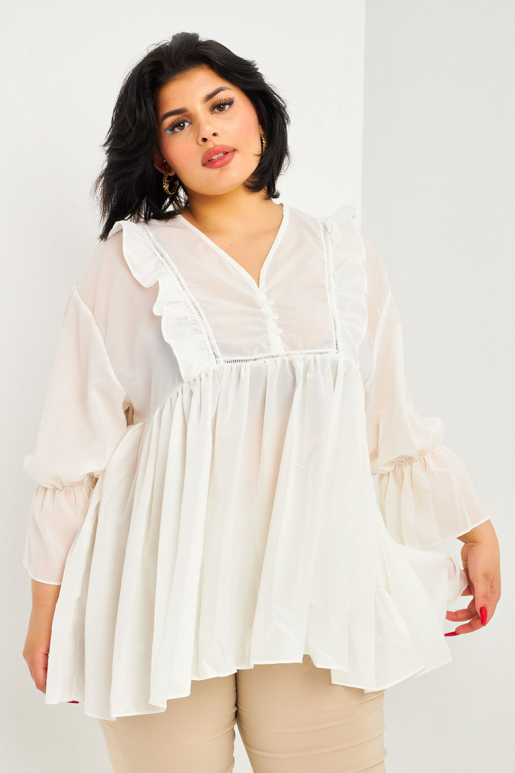 Blouse oversize fluide blanche