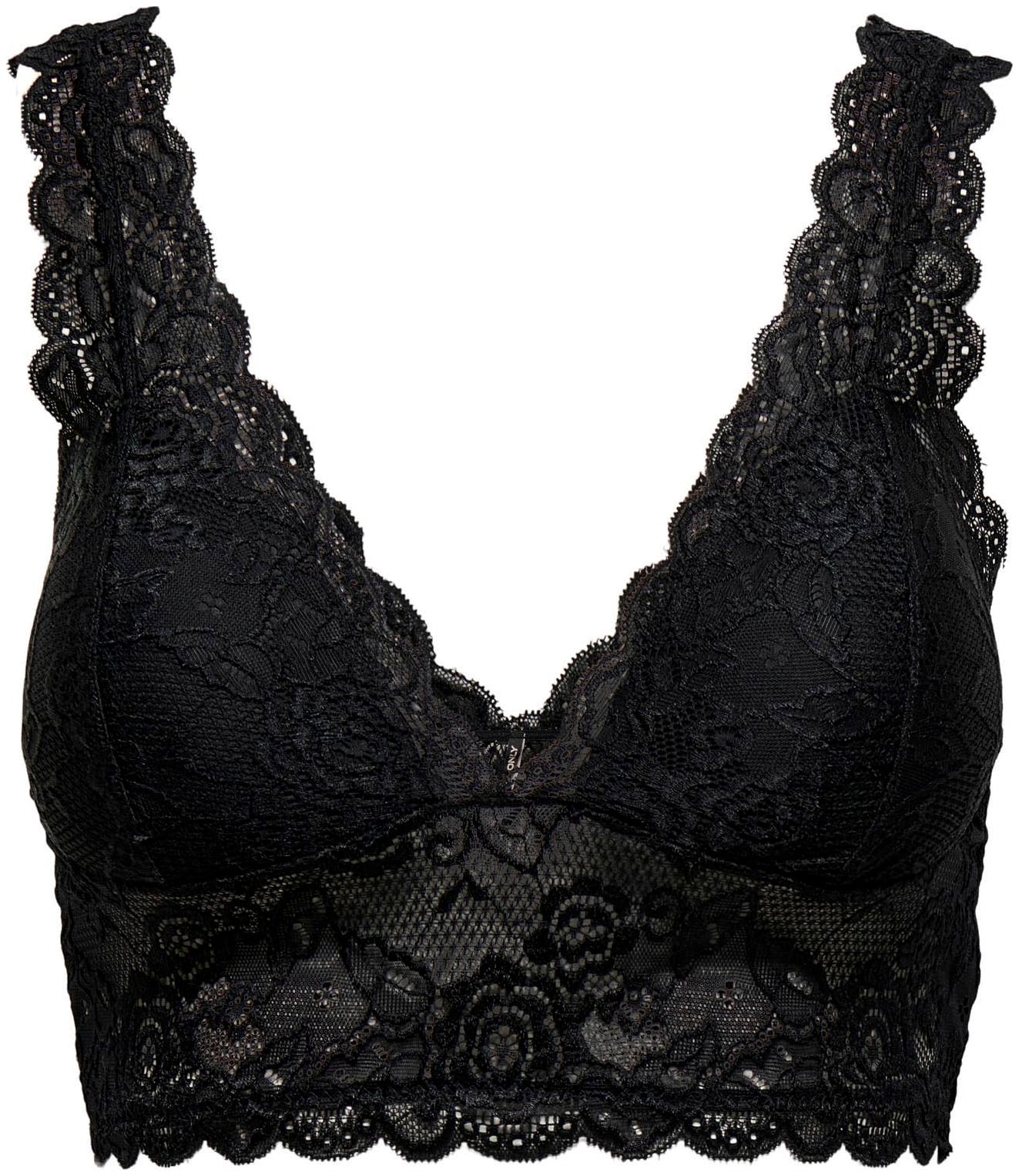 ONLY Spitzentop »ONLCHLOE – Spitzen-Bra mit gepolsterten Cups und Stretch«, regular fit, feminin, Spitze, Kunstfaser, V-Ausschnitt