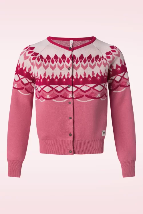 Blutsgeschwister Happy Heritage cardigan in Nostalgic Island Pink