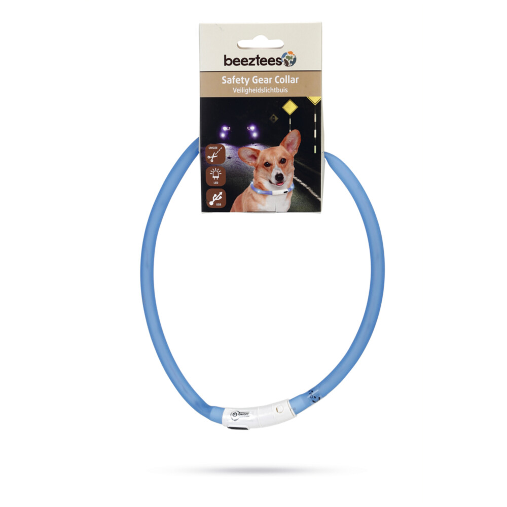 Beeztees Safety Gear Halsband +USB Dogini Blauw 70 x 10 cm