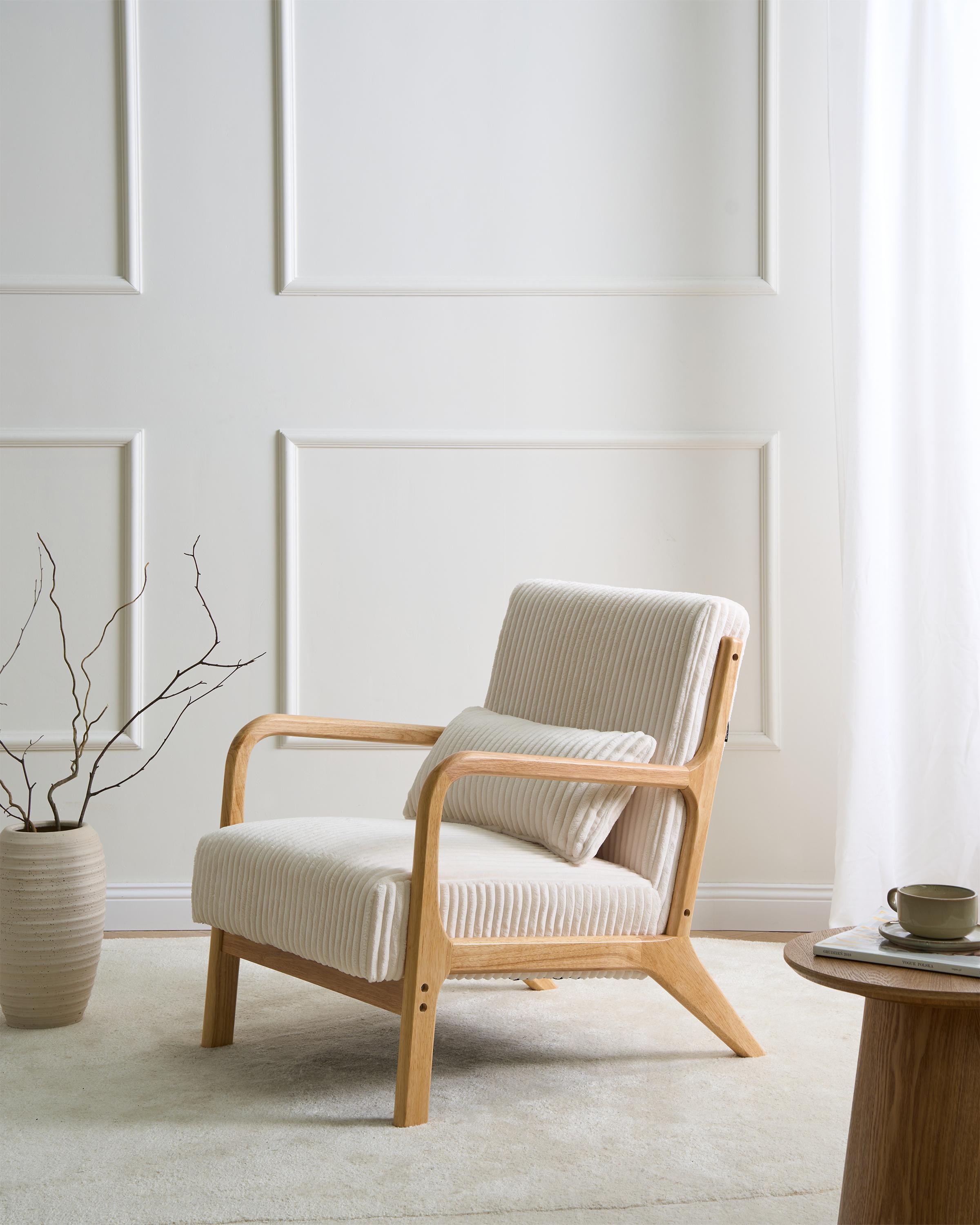 Fauteuil SORSELE Corduroy Wit