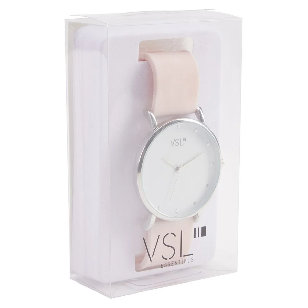 Montre à cadran rond bracelet pastel