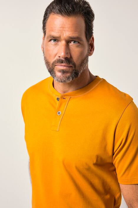 JP1880 Henley, Bauchfit, Halbarm, Rundhals, bis 8 XL, curry | Ulla Popken