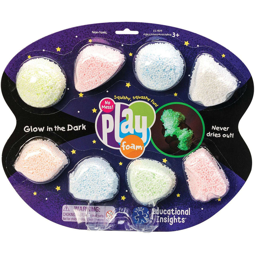 learning resources playfoam - glow in the dark - 8 kleuren