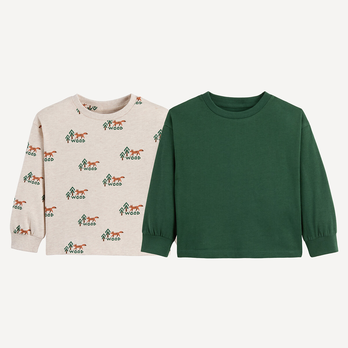 COLEÇÃO LA REDOUTE<br>Conjunto de 2 camisetas de manga comprida