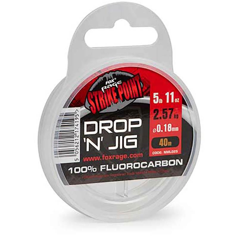 Fluoroarbone Fox Rage Strike Point Drop N Jig Fluorocarbon Line - 40M