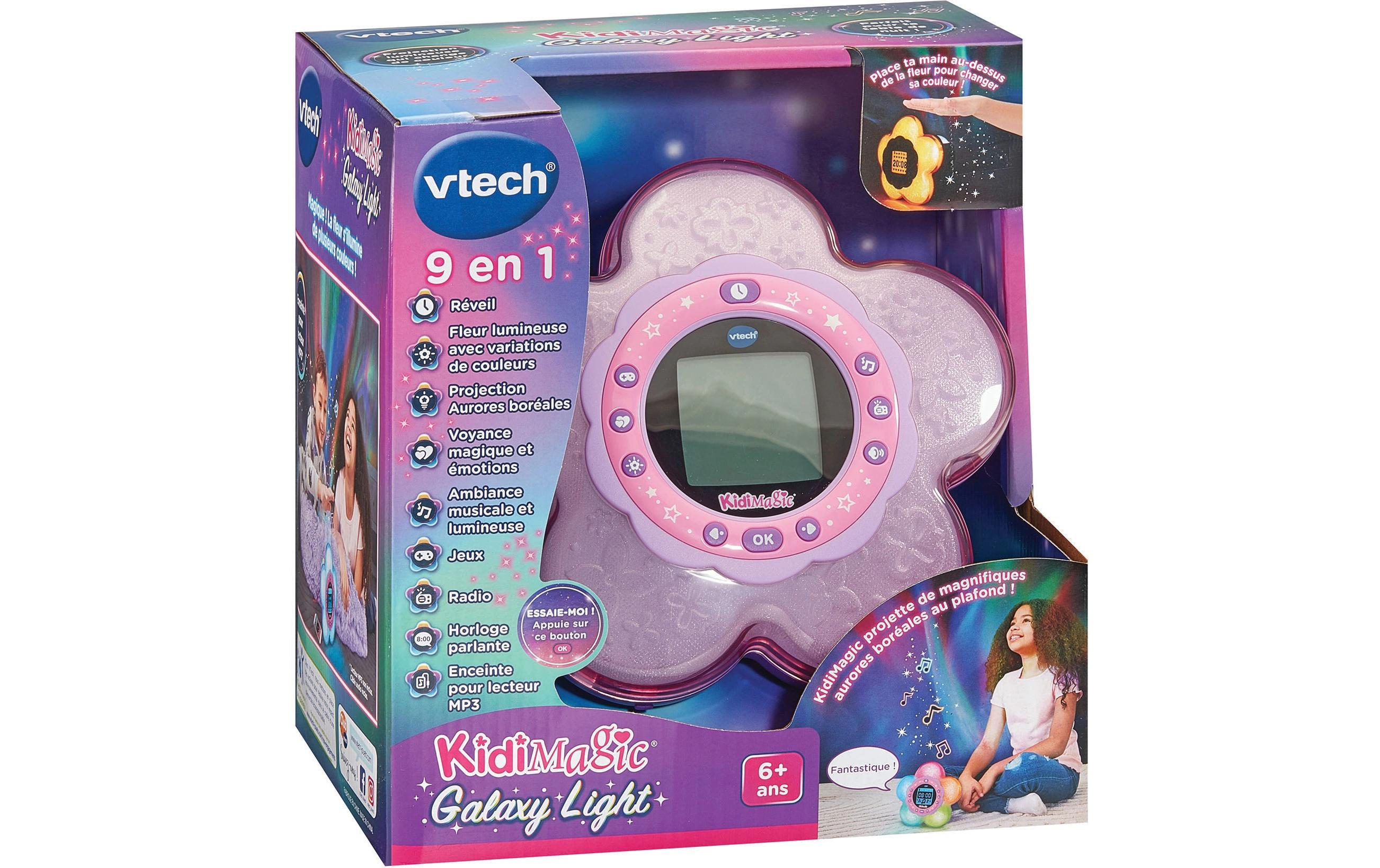 Kidimagic Galaxy Light -FR-Magischer Wecker mit farbenfrohen Lichtprojektionen und tollen Wahrsage-Funktionen sowie lustigen Spielen