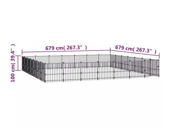 Chenil cage enclos pac noire 679 x 679 x 100 cm 02_0041853