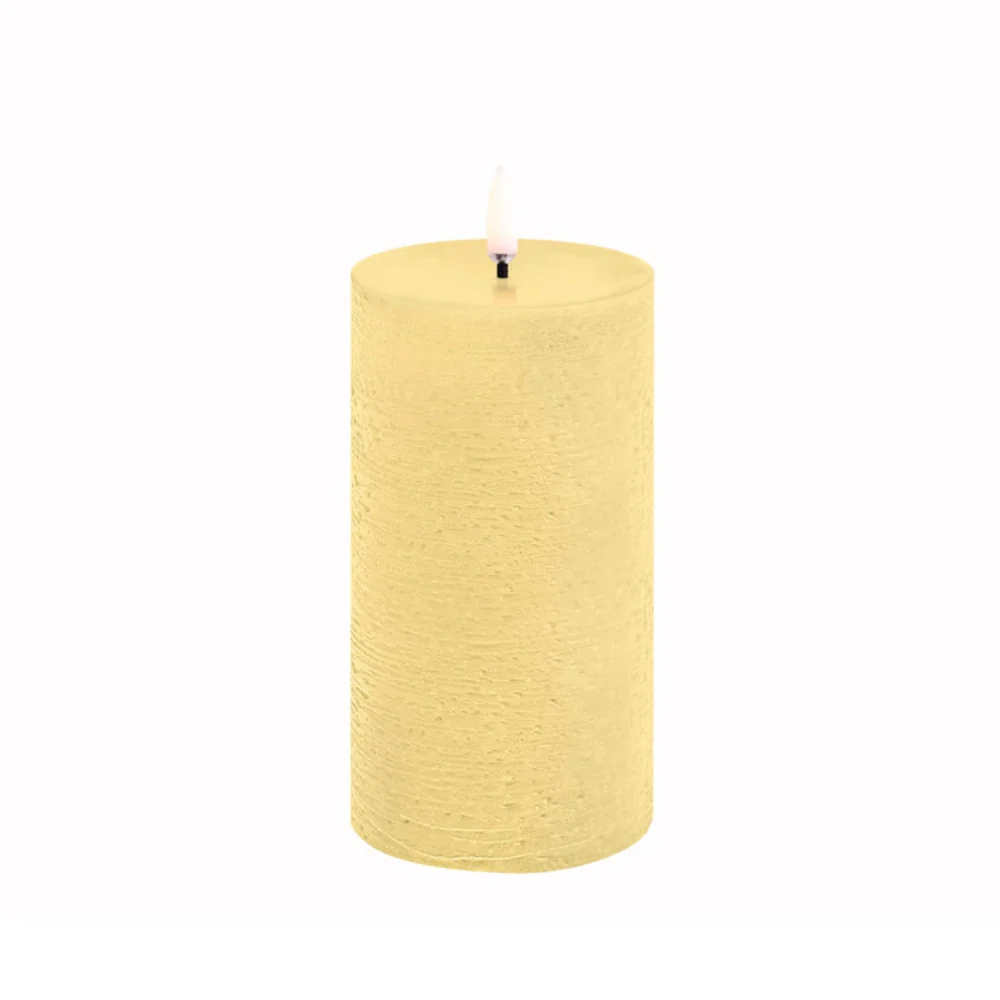Uyuni  LED Rustic pillar lys, Wheat Yellow - H15 cm.