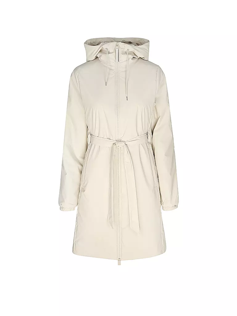 RAINS Regenjacke LOHJA LONG INSULTED CURVED JACKET  beige