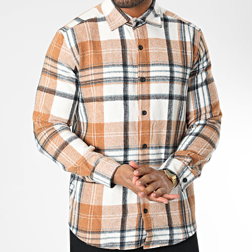Chemise Manches Longues A Carreaux Dessen12 Beige