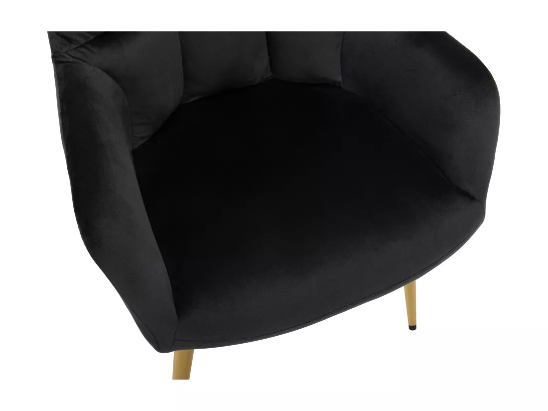 Lot de 2 chaises avec accoudoirs en velours et métal doré - Noir - PEGA de Pascal MORABITO