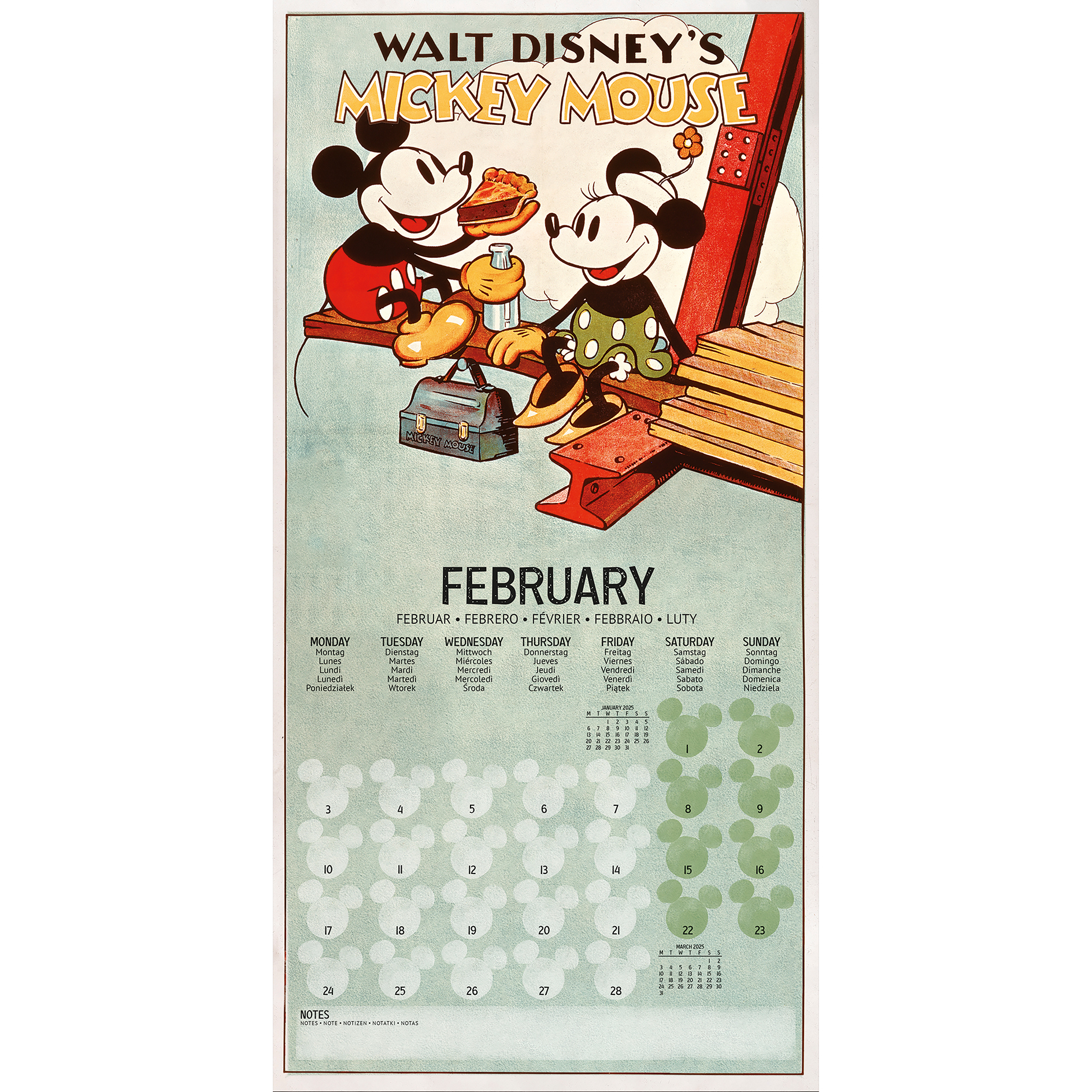 Broschürenkalender 2025 - mehrfarbig - Mickey & Minnie Mouse - 30x30 cm