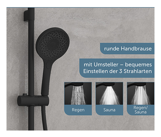 Brausestangen-Set »CAPRI«, schwarz