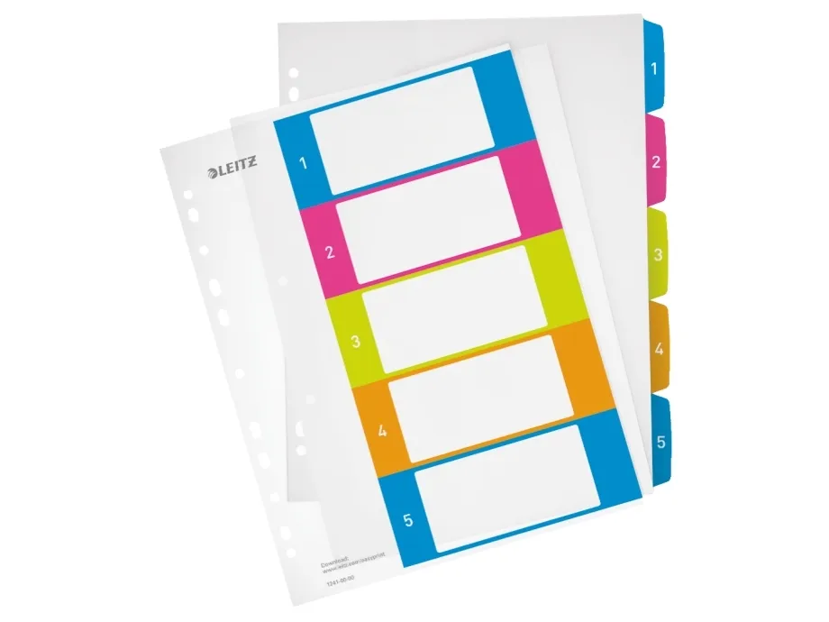 Leitz WOW printbart register, PP, ekstra bredt Flerfarvet - (20 stk.)