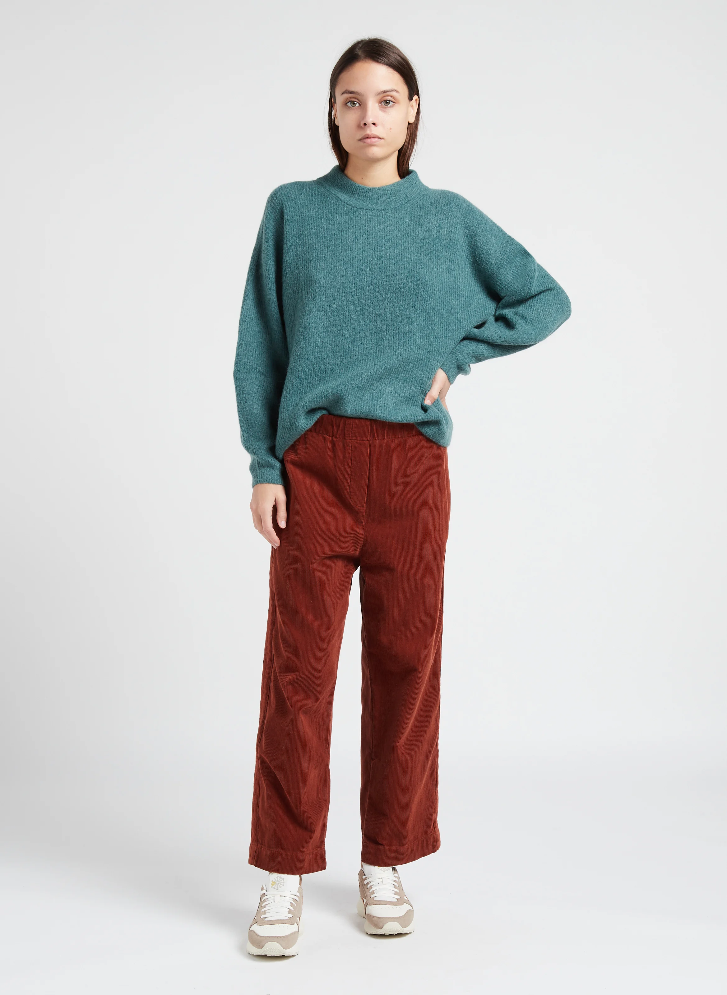 PENNY - Pantalon droit en coton | Marron