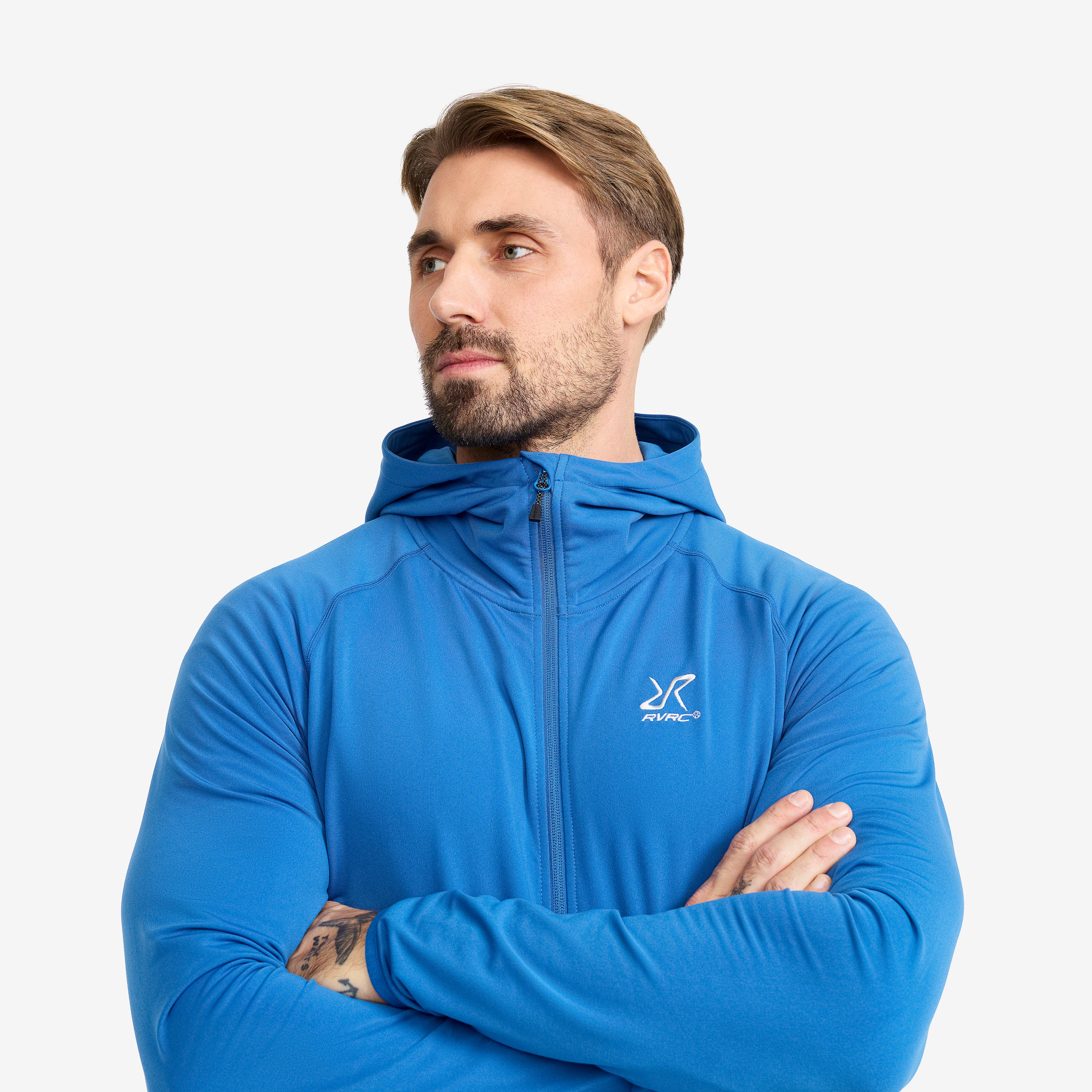 Evolution Light Stretch Fleece Hoodie Herre Classic Blue