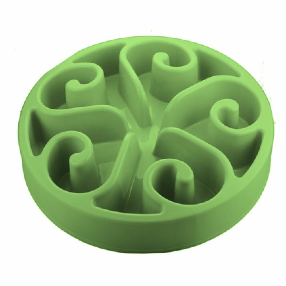 Eat Slow Live Longer Anti-schrok Voerbak Rond Groen20,5 cm