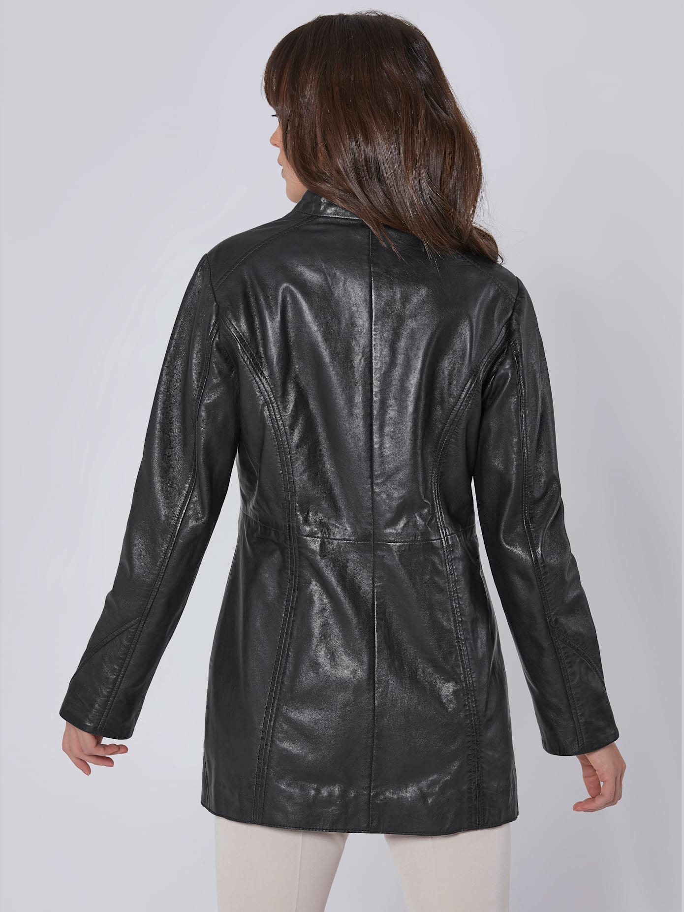 Blazer en cuir pur cuir d'agneau nappa