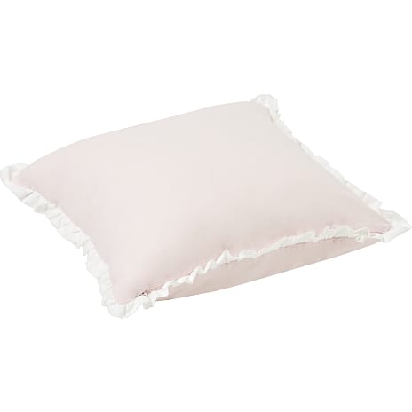 Hoppekids Winter Wonderland pude med flæser - Hvid og rosa