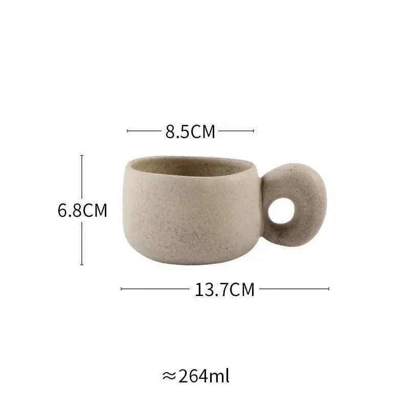 Modern Japanese Stoneware Retro Coffee Mug | Aesthetic Decorative Cups Kitchenware