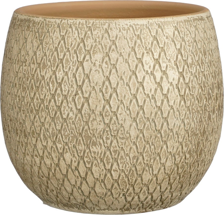 Mica Decorations bloempot Madeira crème D 23 H 23 cm