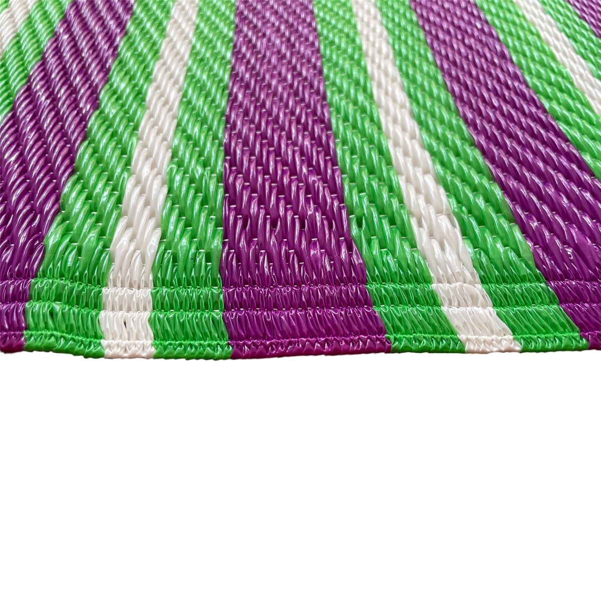 Tapis d'extérieur à rayures vertes et violettes 120x180 Pondie Chérie