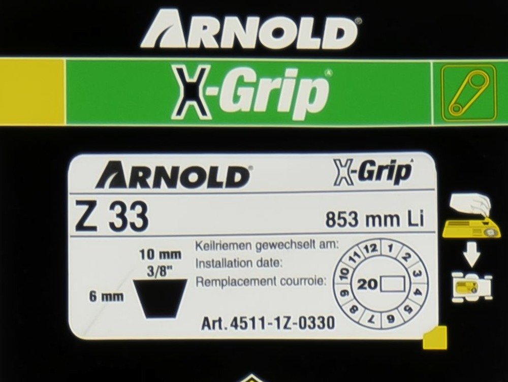 Courroie trapézoïdale x-grip v de type z 33