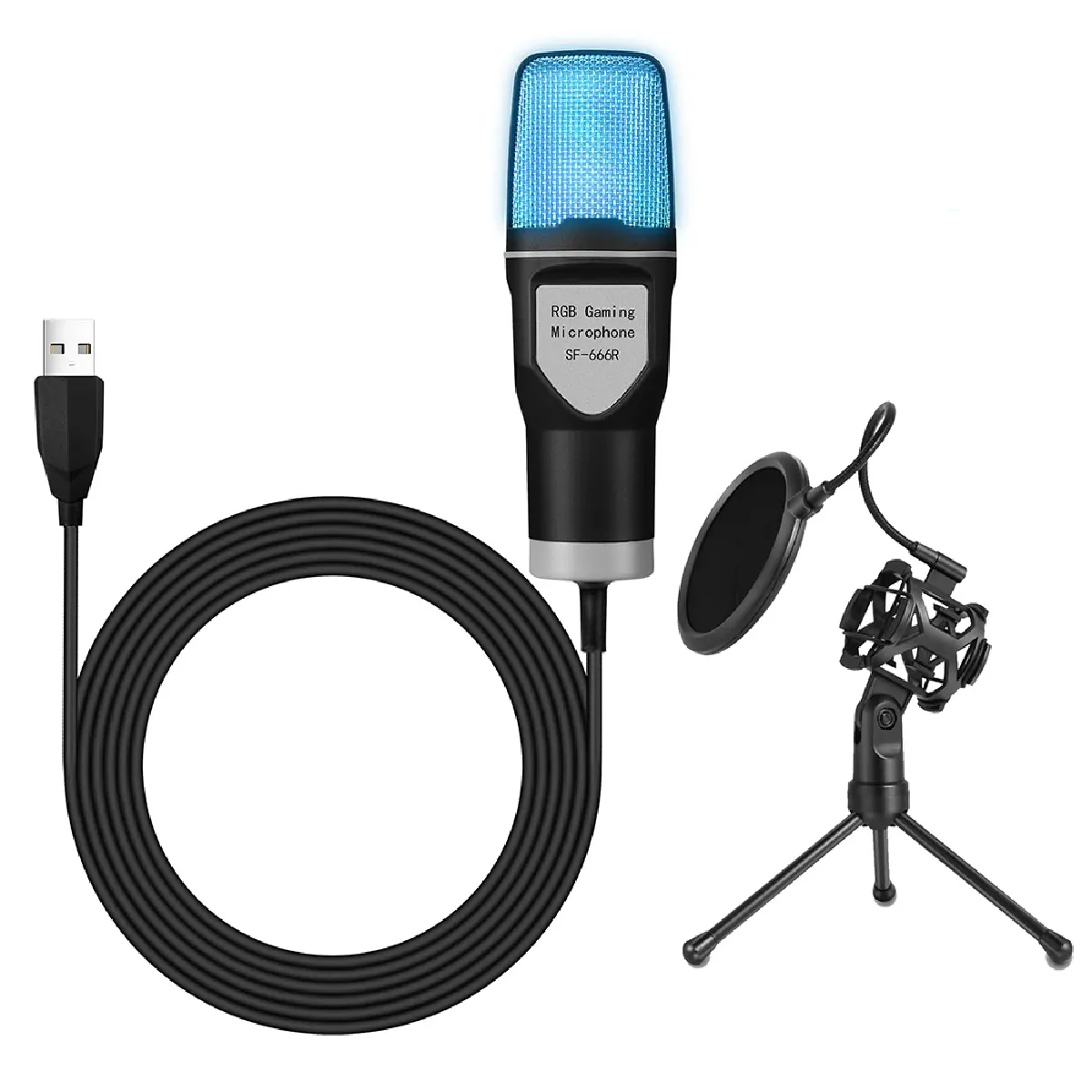 Microphone USB RGB de jeu Cfsyls