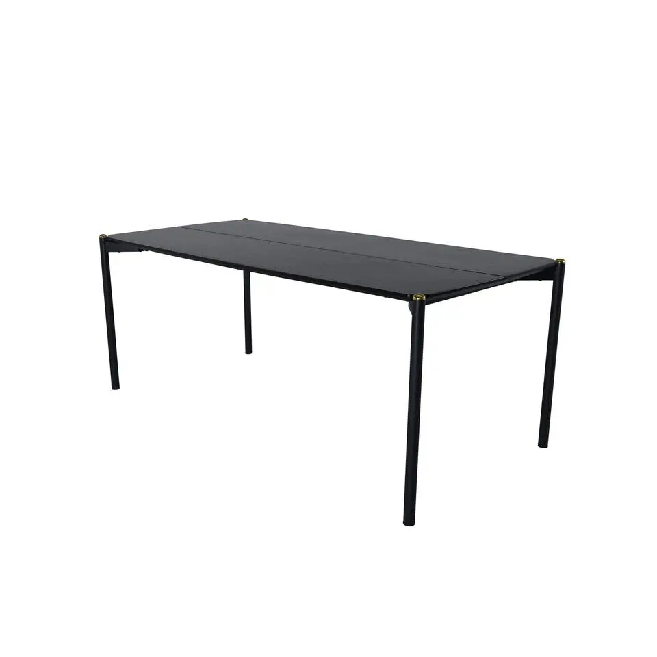 Eettafel Zwart Hout - 190x90x75cm - Pelle