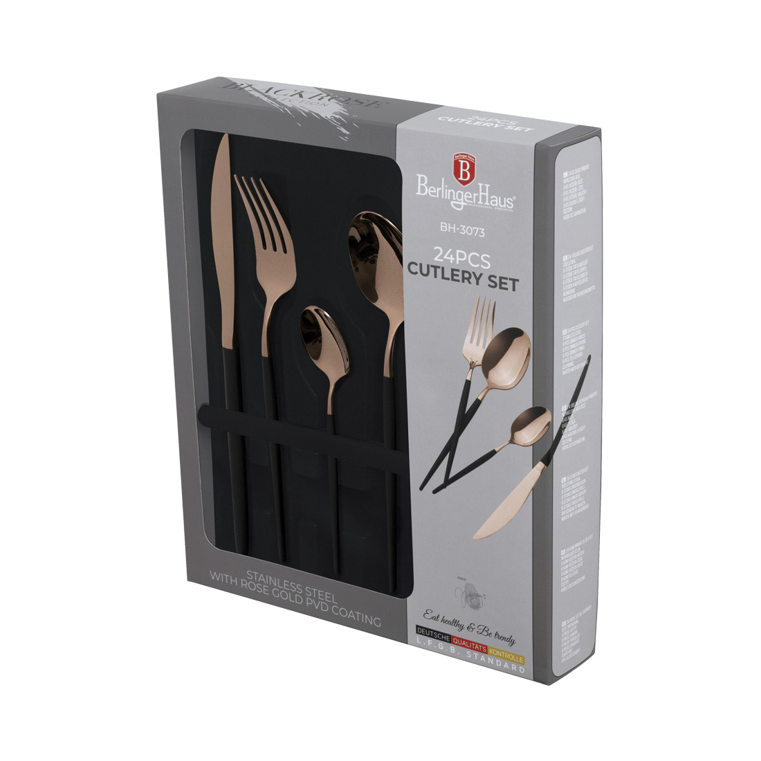 Berlinger Haus 24-teiliges Besteck-Set black/rose-gold Matte Black Collection