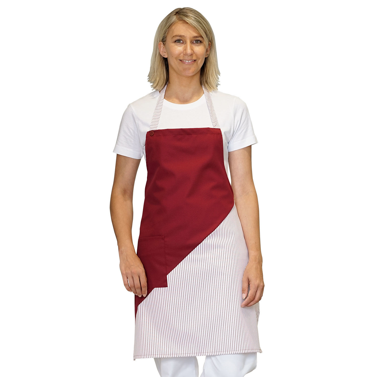 Latzschürze mit Farbakzent