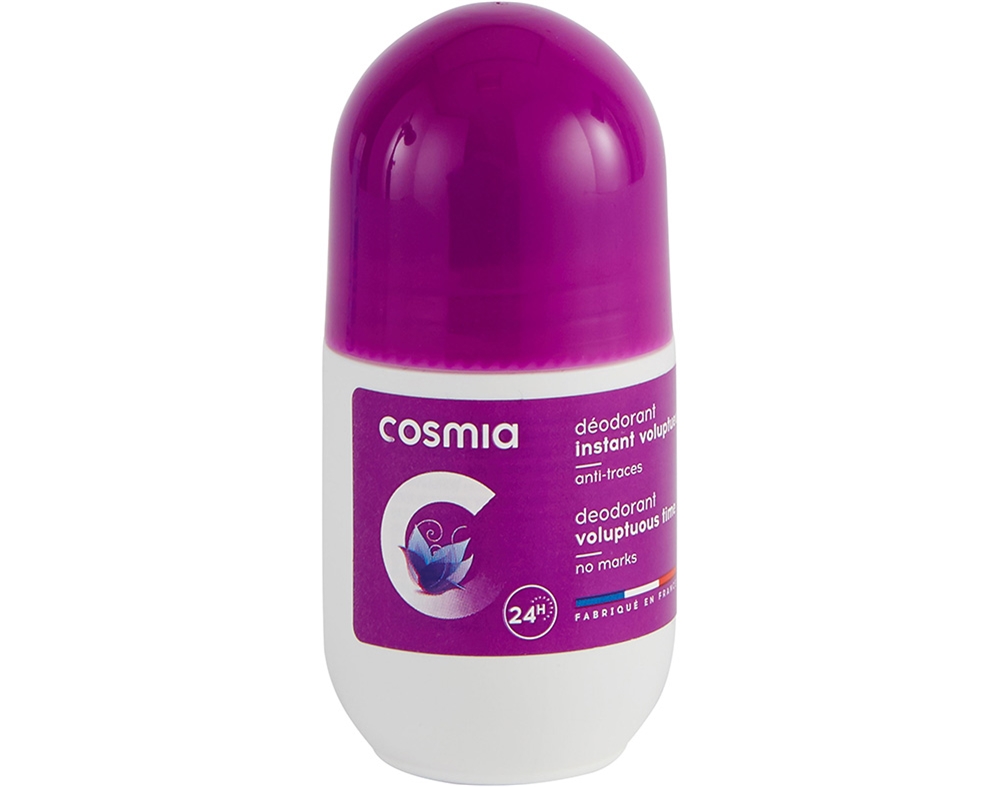 DESODORIZANTE ROLL ON COSMIA PERFURMADO SEM MANCHAS 50ML