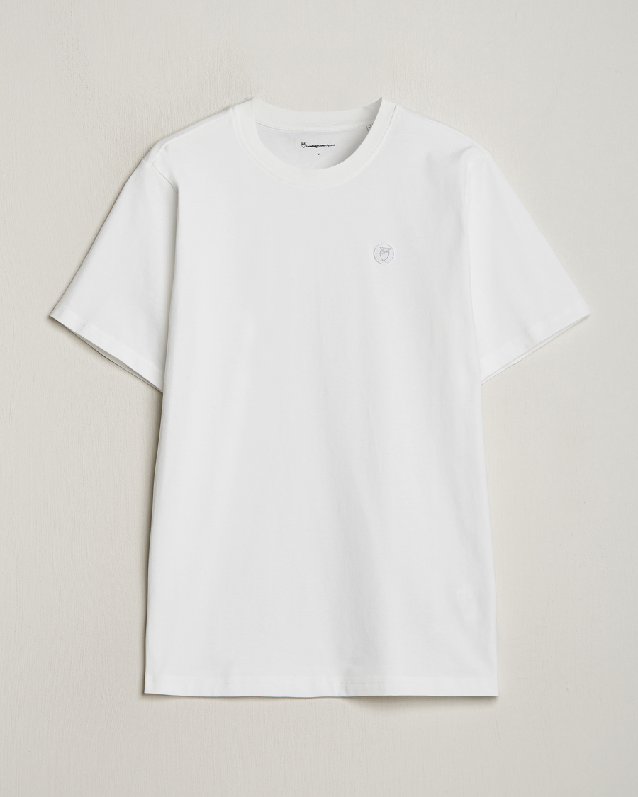 KnowledgeCotton Apparel Loke Badge T-Shirt Bright White