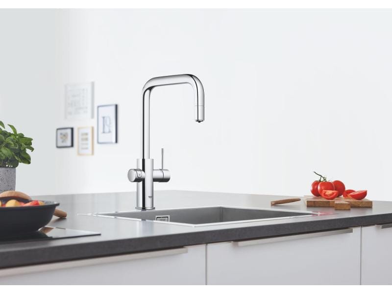 GROHE Küchenarmatur Blue Home U-Auslauf, Starter Kit, Chrom Die frischste Wasserquellen