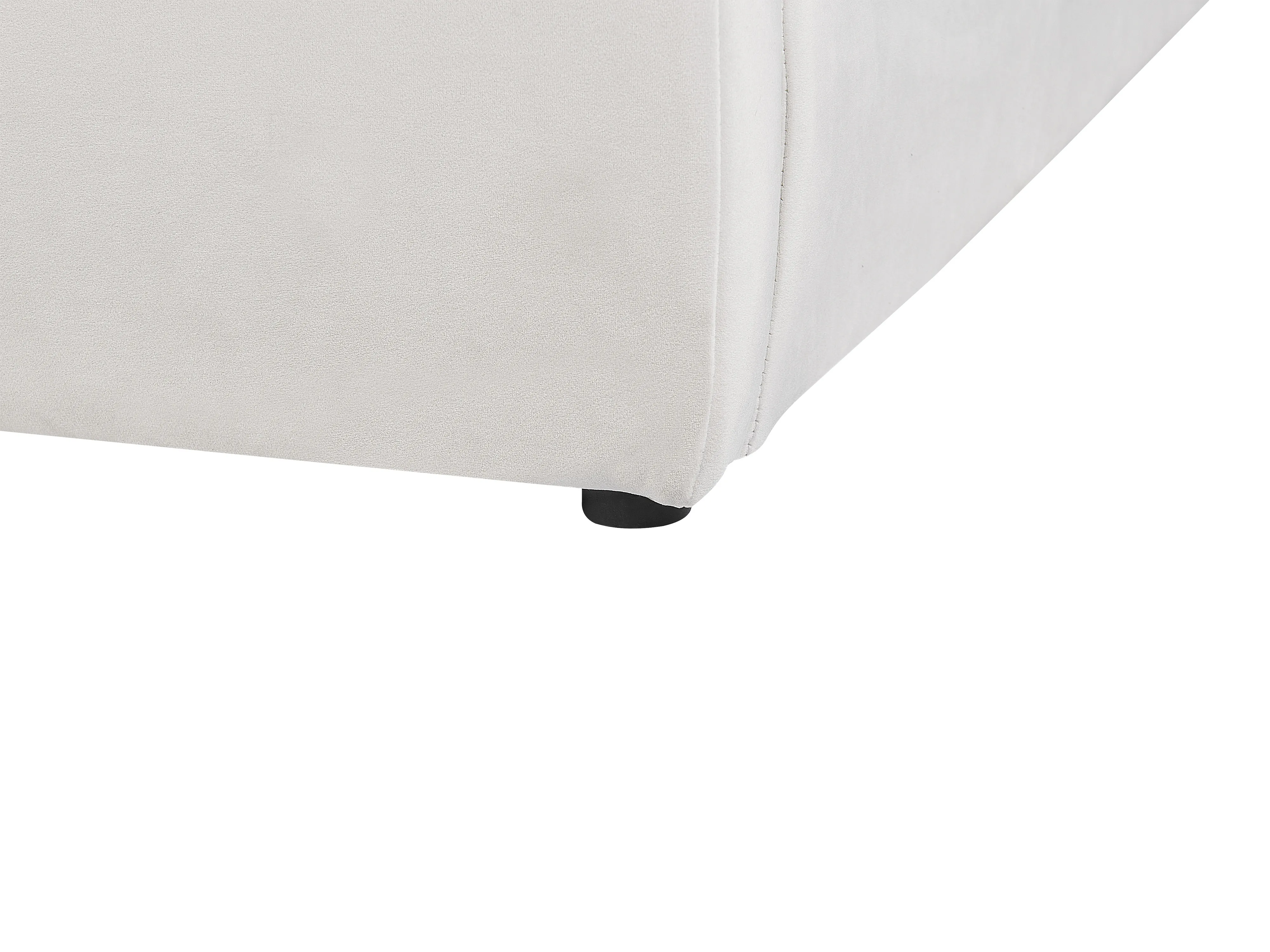 Bed met opbergruimte Fluweel BAJONNA 180 x 200 cm Gebroken wit