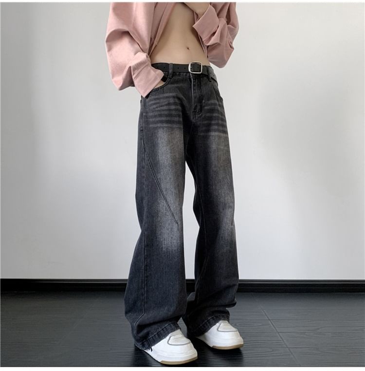 Plummie - Mid Rise Washed Flared Jeans
