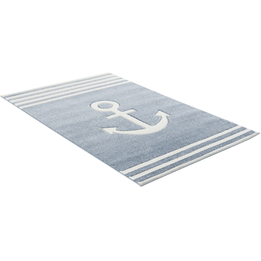 LIVONE Kinderteppich Kids love Rugs Anker blauweiß