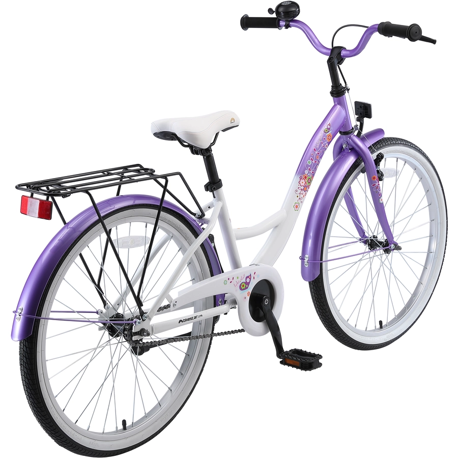 Bikestar Kinderrad 24 Zoll Classic lila, weiß