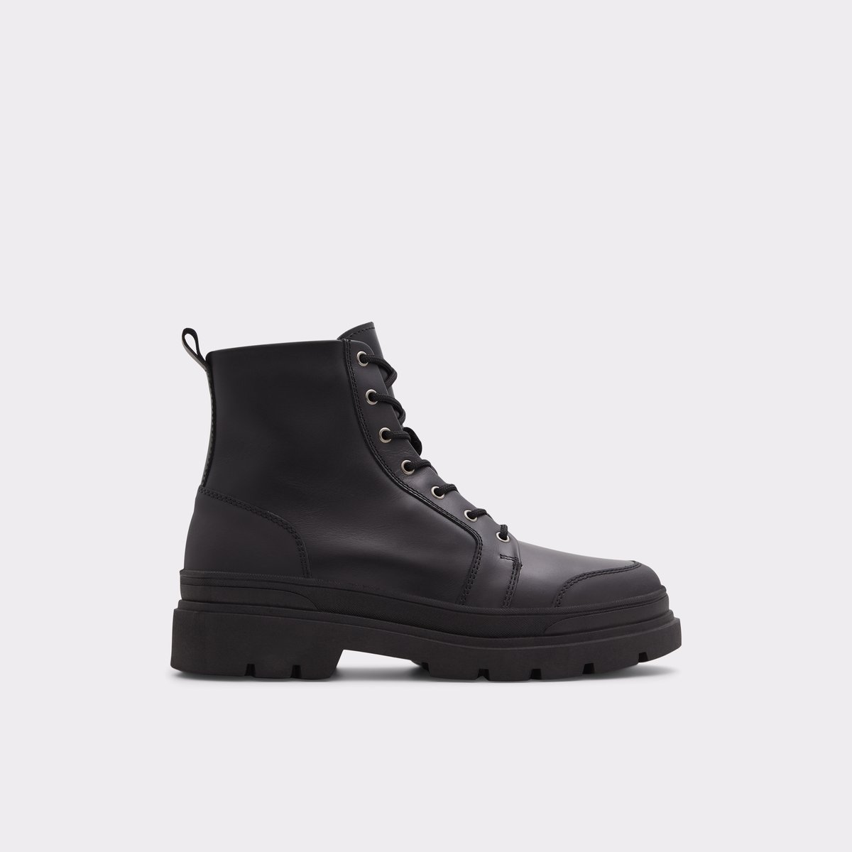 Hairath Black Leather Smooth Men Lace-up boots